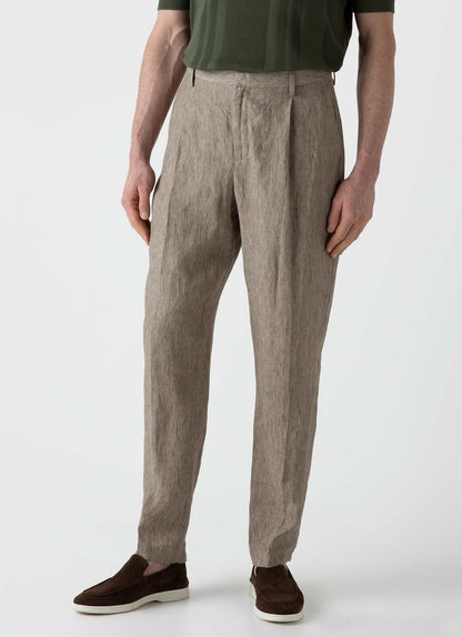 Mens Tailored Relaxed Fit Trouser In Dark Stone