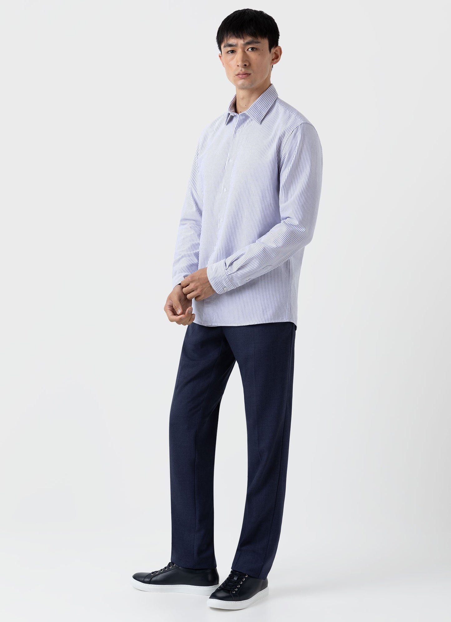 Men S Slim Fit Wool Trouser In Blue Melange Mtrs3064 Buht