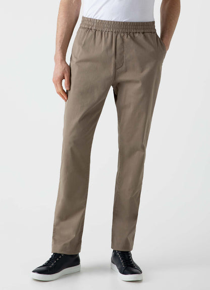 Mens Twill Drawstring Trouser In Dark Stone Mtrs3070 Whdc