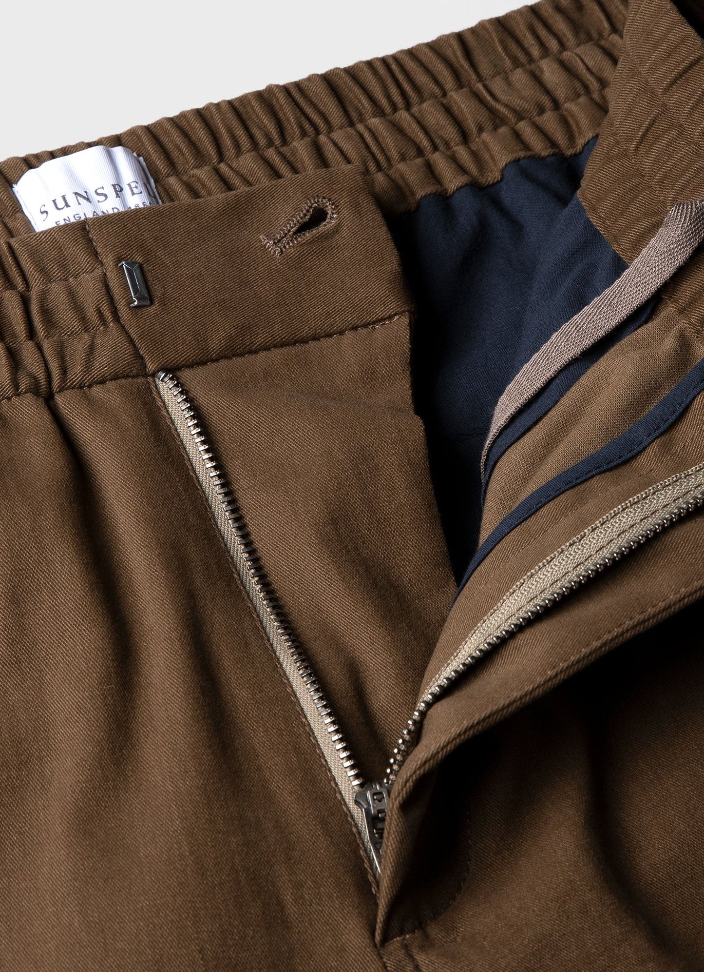 Mens Brushed Cotton Wool Drawstring Trouser In Dark Stone Mtrs3083 Whdc