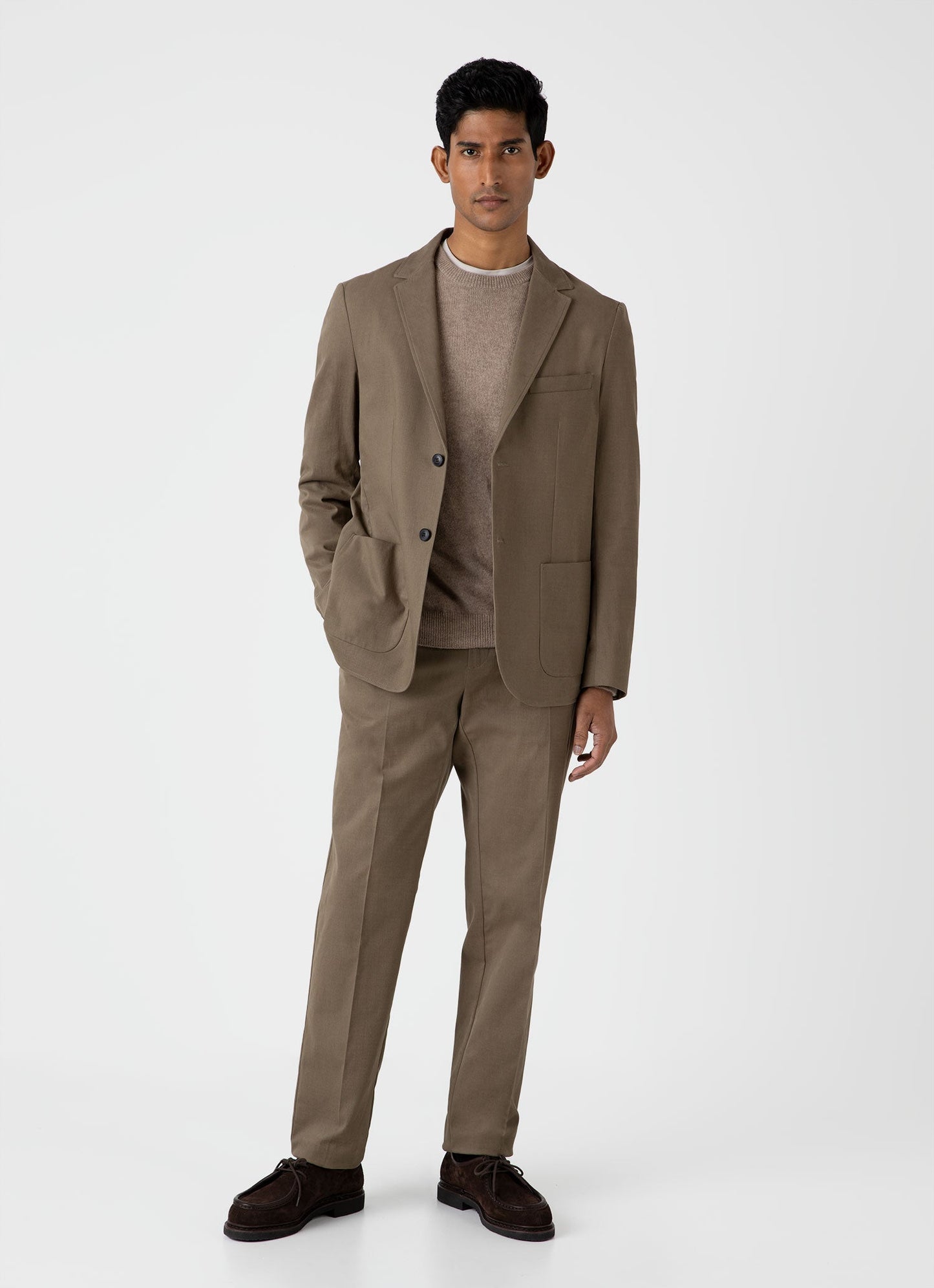 Mens Brushed Cotton Wool Trouser In Sandstone Mtrs3095 Brfc