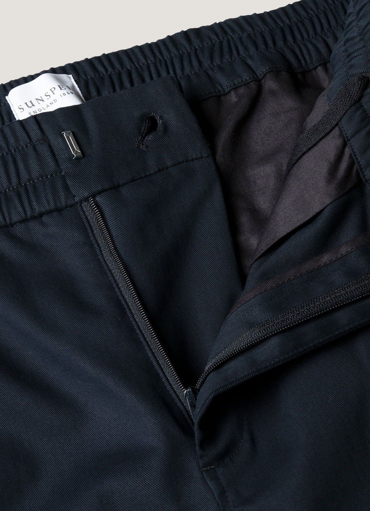 Men's Cotton Cashmere Drawstring Trouser in Navy