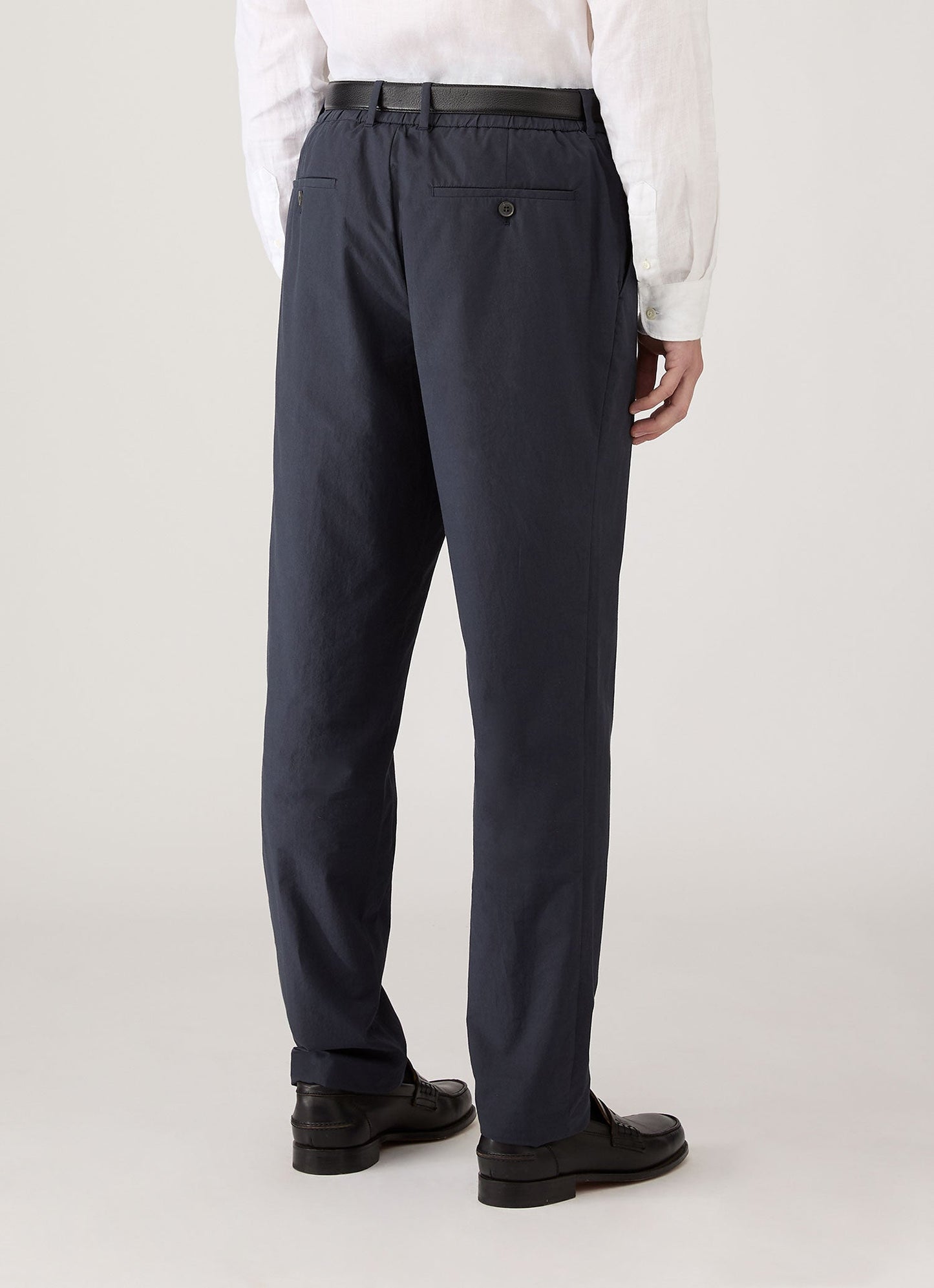 Mens Lightweight Cotton Poplin Trouser In Navy Mtrs3133 Buaa