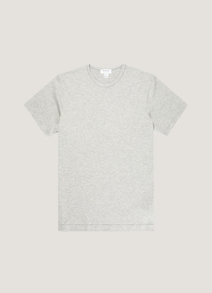 Men S Short Sleeve Crew Neck T Shirt Grey Melange