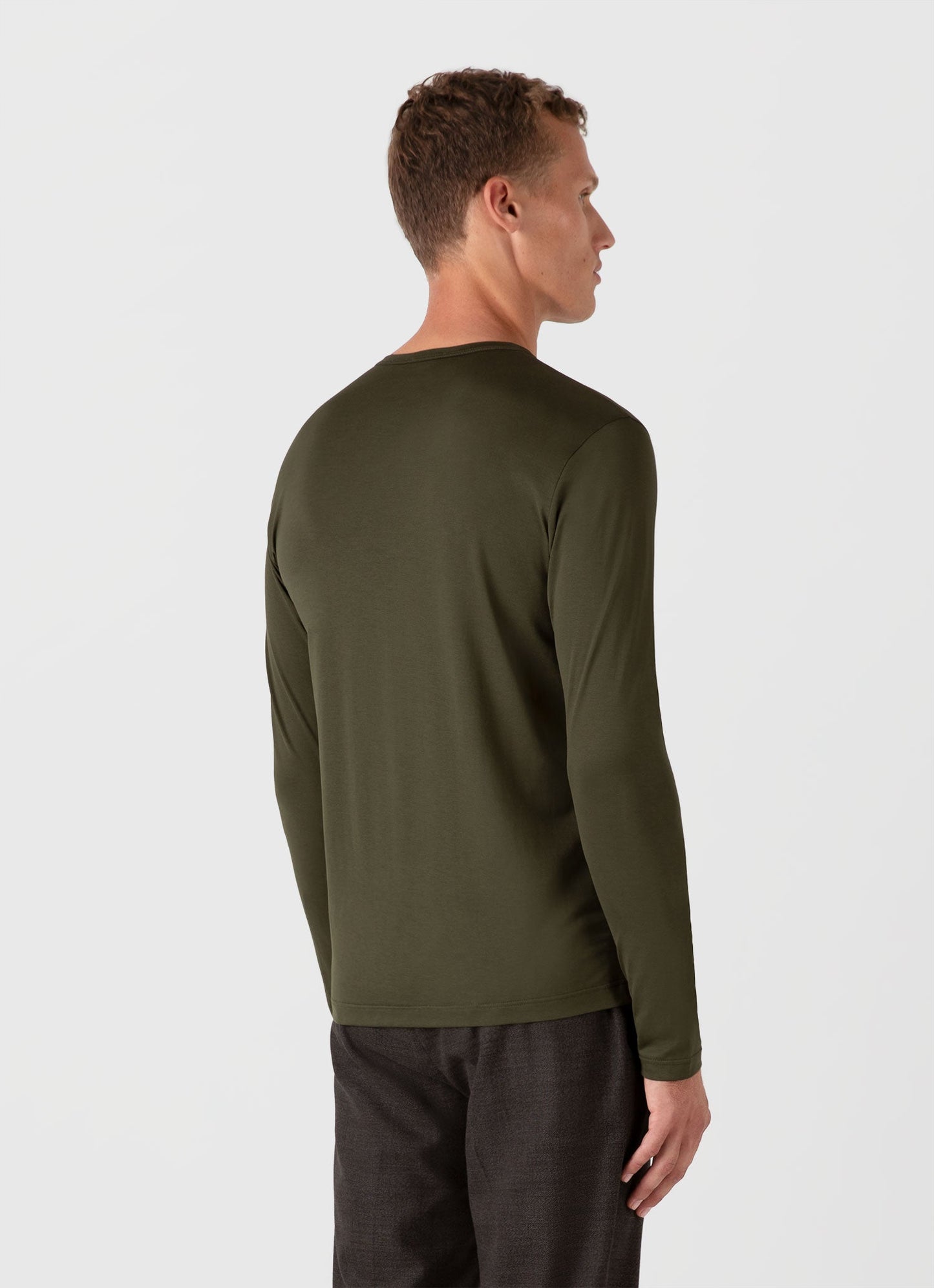 Mens Long Sleeve Classic Tshirt In Pine Green Mtsh0003 Gnhz