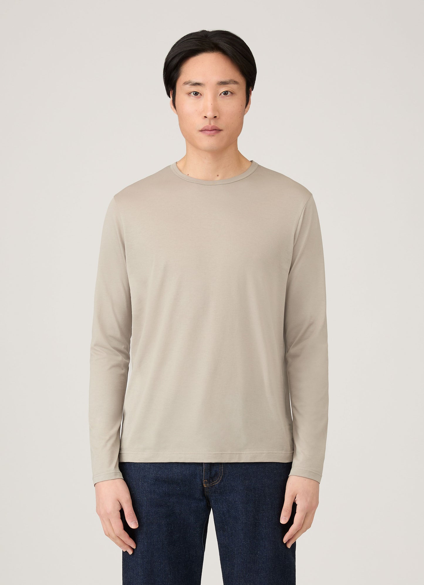 Mens Long Sleeve Classic Tshirt In Fog Mtsh0003 Gyff