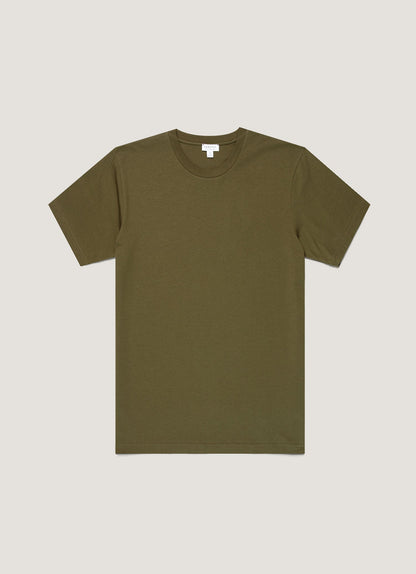 Mens Riviera Midweight Tshirt In Deep Olive Mtsh0007R Gniz