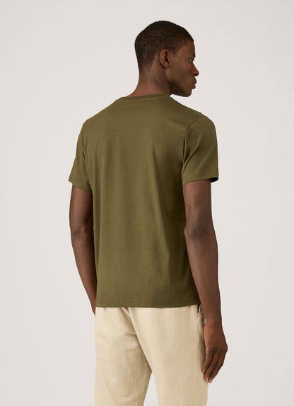 Mens Riviera Midweight Tshirt In Deep Olive Mtsh0007R Gniz