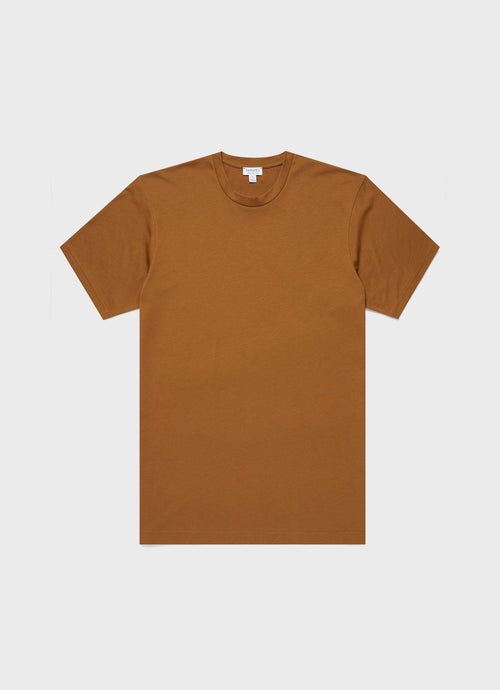 Mens Riviera Midweight Tshirt In Golden Brown Mtsh0007S Brfo