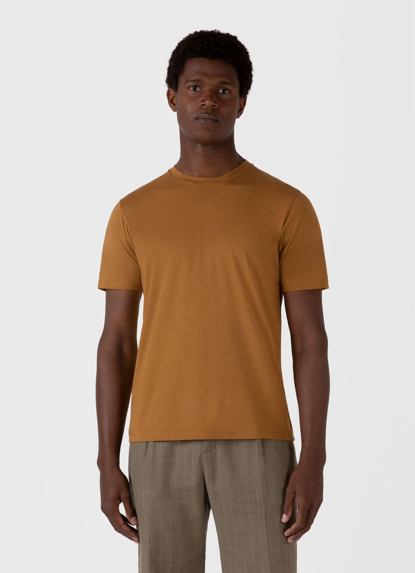 Mens Riviera Midweight Tshirt In Golden Brown Mtsh0007S Brfo