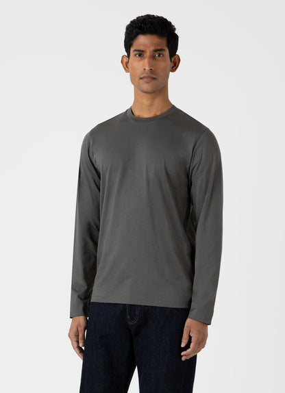 Mens Long Sleeve Riviera Midweight Tshirt In Drill Green Mtsh0136S Gnhv