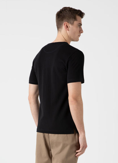 Mens Riviera Henley In Black Mtsh0177 Bkaa