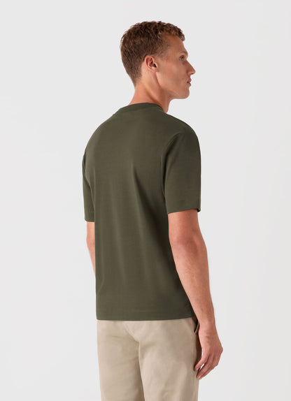 Mens Relaxed Fit Heavyweight Tshirt In Khaki Mtsh0181 Gngy