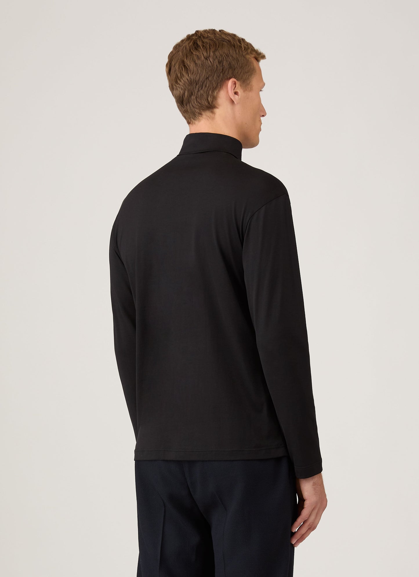 Mens Roll Neck Heavyweight Tshirt In Black Mtsh0196 Bkaa