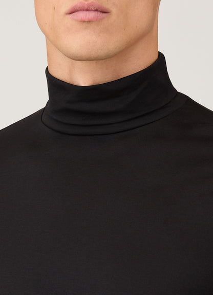 Mens Long Sleeve Roll Neck In Black Mtsh0197 Bkaa