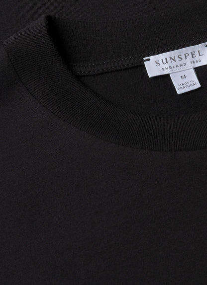 Mens Silk Cotton Cashmere Tshirt In Black Mtsh0203 Bkaa