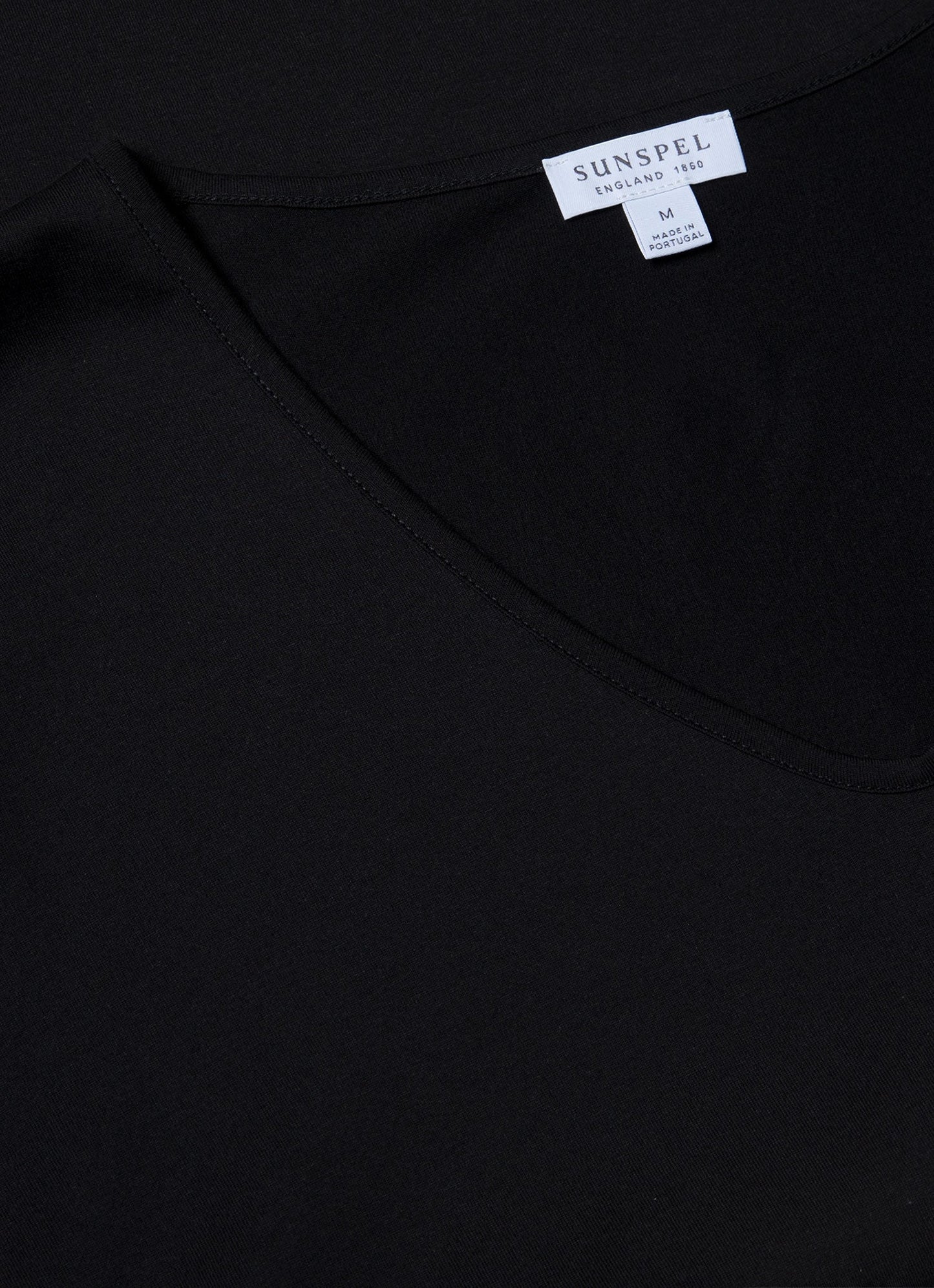 Mens Superfine Cotton Low V Neck Underwear T Shirt In Black Mtsh4002