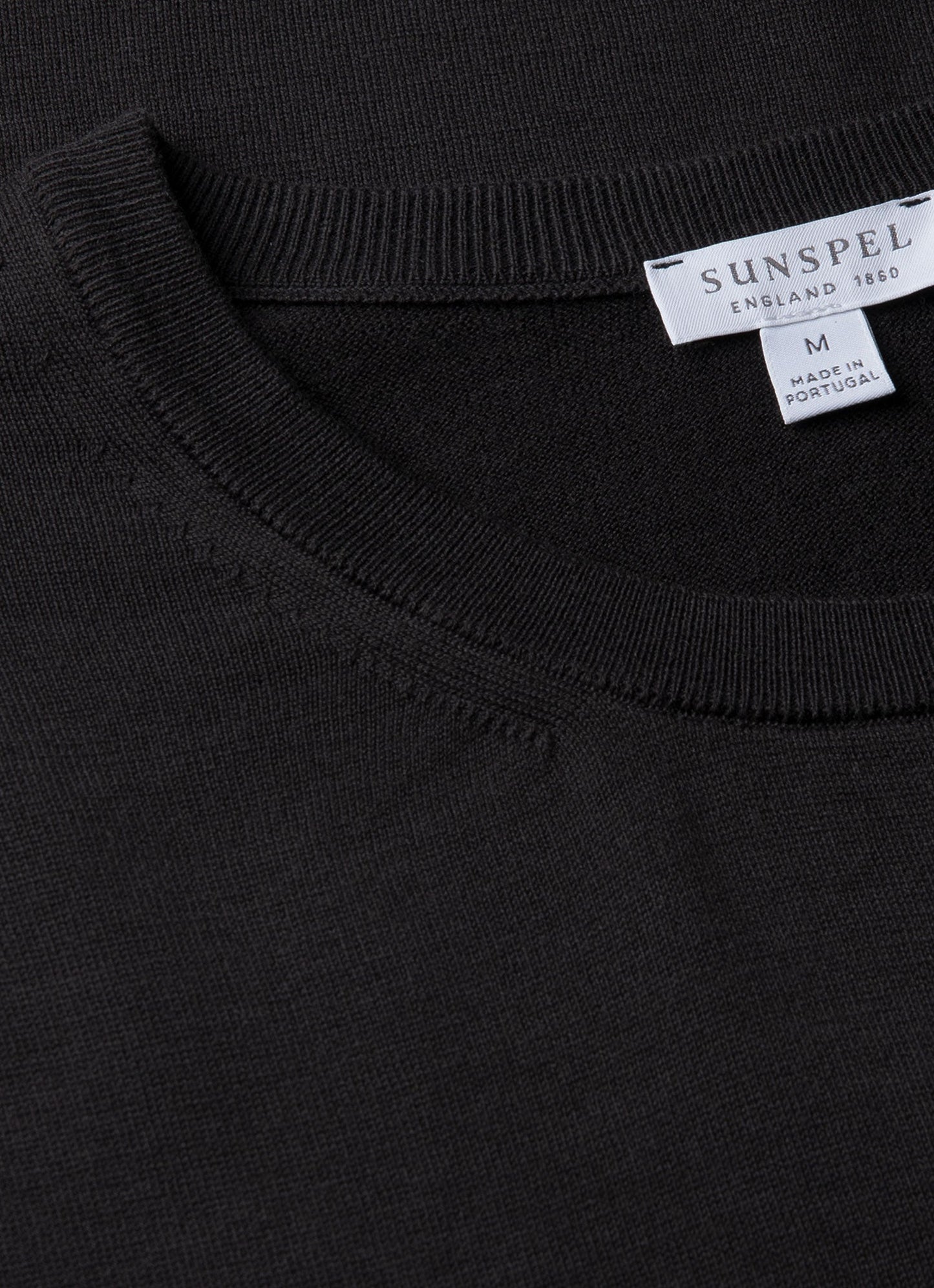 Mens Sea Island Cotton Knit Tshirt In Black Mtsh8278 Bkaa