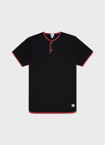 Mens Paul Weller College Henley In Black