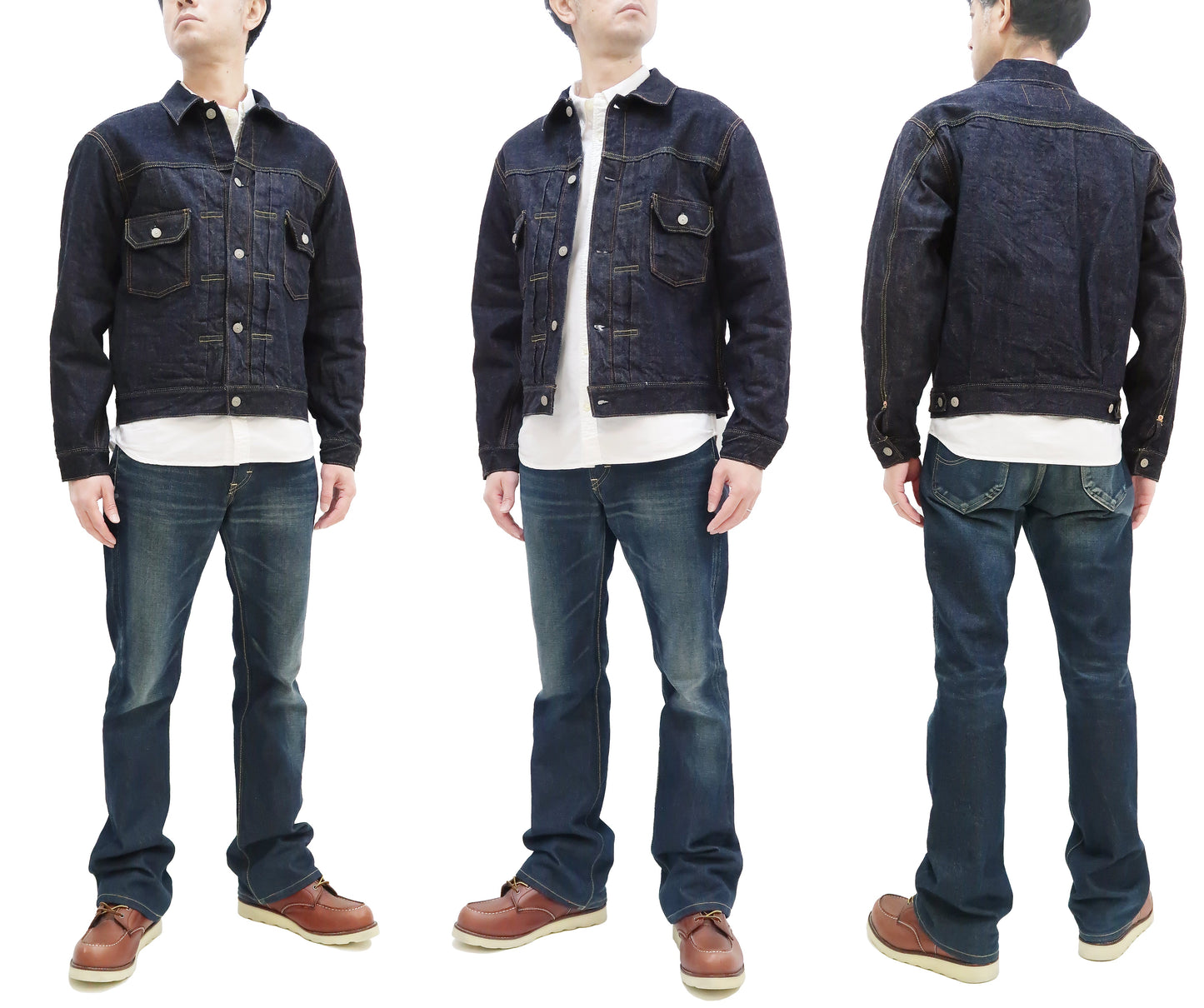 Sugar Cane Blanket Lined Denim Jacket Men's Reissue 1953 Type 2 Trucker Jean Jacket SC15210 421 One Wash Deep Indigo