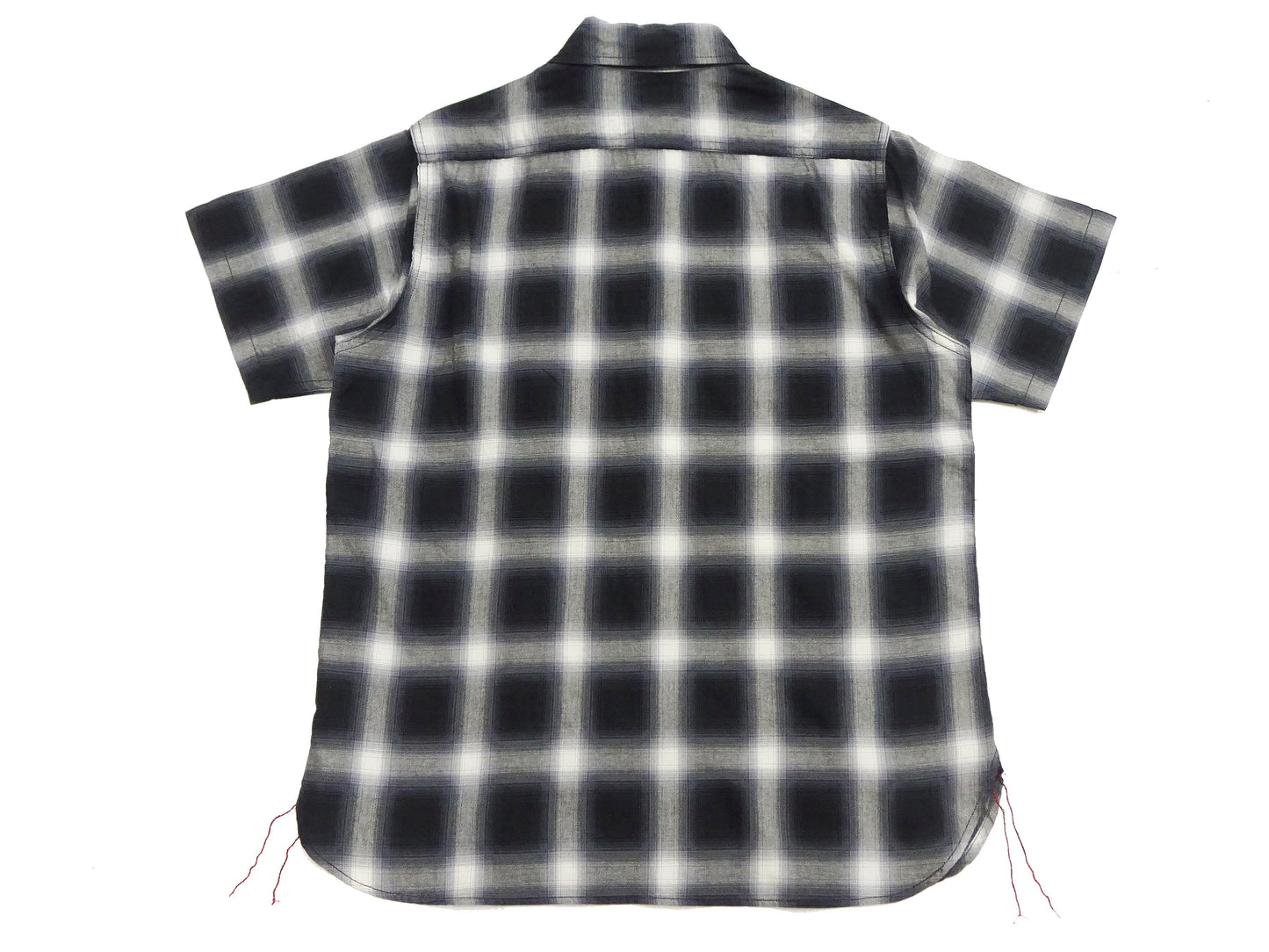 Sugar Cane Ombre Plaid Work Shirt Men's Casual Vintage-Style Short Sleeve Check Button Up Shirt SC39519 119 Black