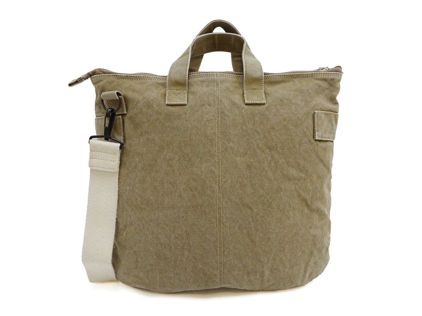 TOYS McCOY Men's Canvas Shoulder Bag - Snoopy U.S. Army Airborne Patch - MIL-B-43290 Flight Helmet Bag Inspired - Made in Japan (TMA2524 041 Khaki)