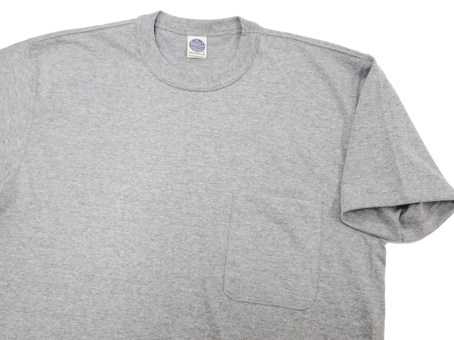 TOYS McCOY T-shirt Men's Steve McQueen Plain Pocket T-Shirt Short Sleeve Loopwheeled Tee TMC2410 020 Ash-Gray