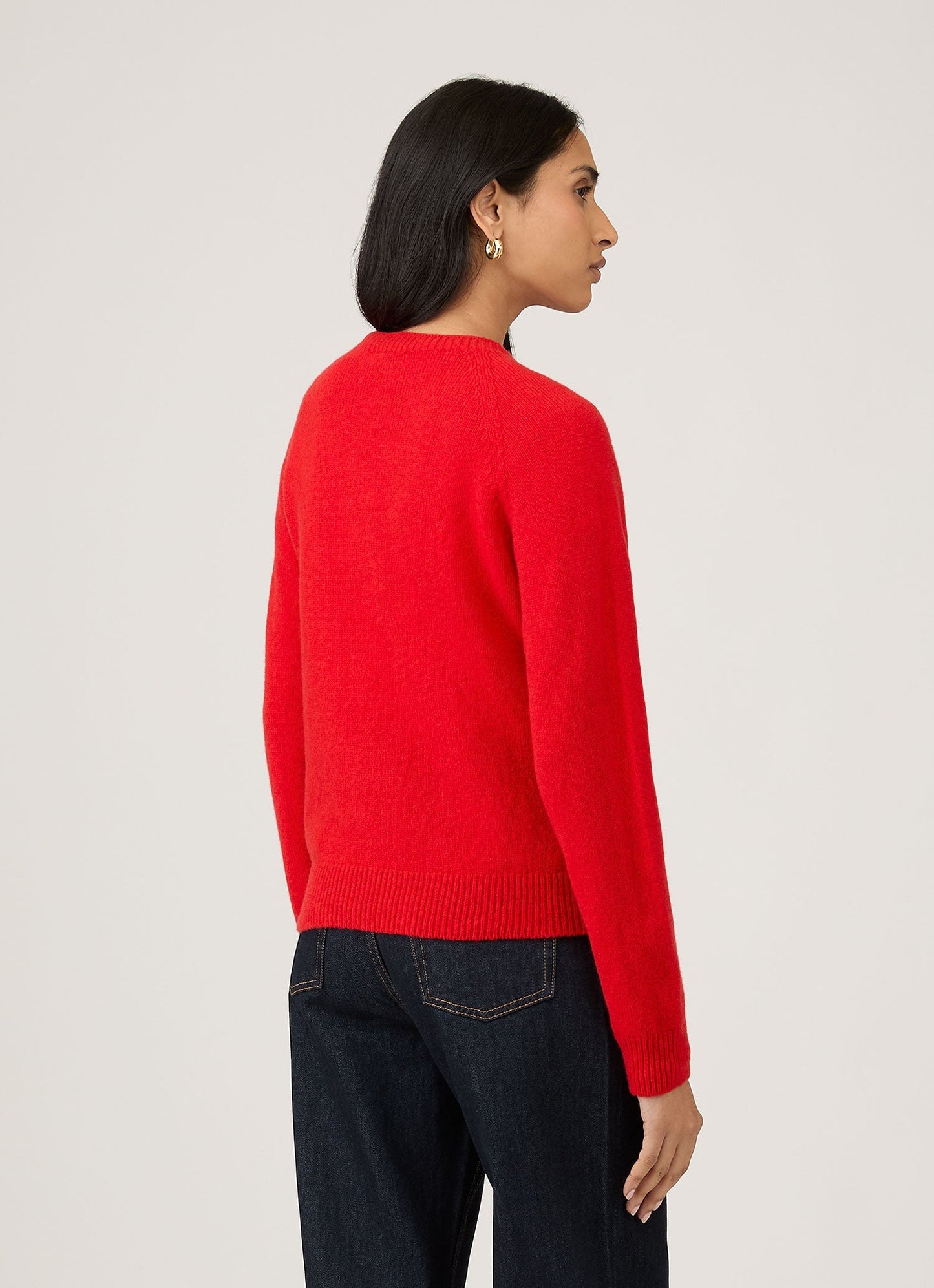 Womens Lambswool Crew Neck Jumper In Bright Red Wjum8073 Rdem