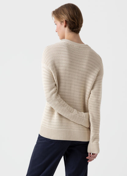 Womens Chunky Textured Jumper In Ecru Wjum8167 Whcr