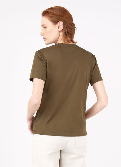 Womens Boy Fit T Shirt In Dark Moss