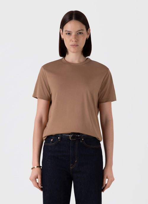 Womens Relaxed Fit Tshirt In Almond Wtsh0170 Brfm